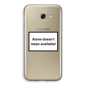 CaseCompany Alone: Samsung Galaxy A5 (2017) Transparant Hoesje