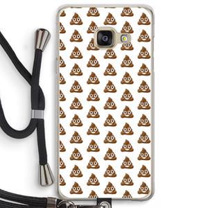 CaseCompany Poop emoji: Samsung Galaxy A3 (2016) Transparant Hoesje met koord