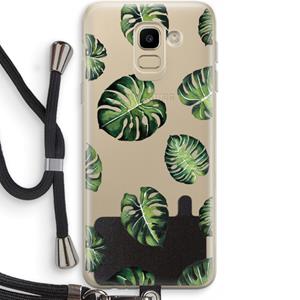 CaseCompany Tropische bladeren: Samsung Galaxy J6 (2018) Transparant Hoesje met koord