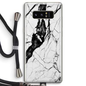 CaseCompany Witte marmer 2: Samsung Galaxy Note 8 Transparant Hoesje met koord