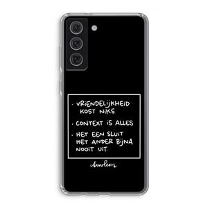 CaseCompany Mijn Motto's: Samsung Galaxy S21 FE Transparant Hoesje