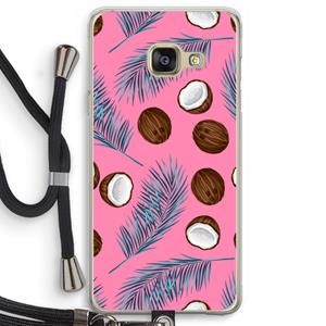 CaseCompany Kokosnoot roze: Samsung Galaxy A3 (2016) Transparant Hoesje met koord