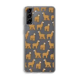 CaseCompany Alpacas: Samsung Galaxy S21 Plus Transparant Hoesje