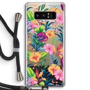 CaseCompany Tropisch 2: Samsung Galaxy Note 8 Transparant Hoesje met koord