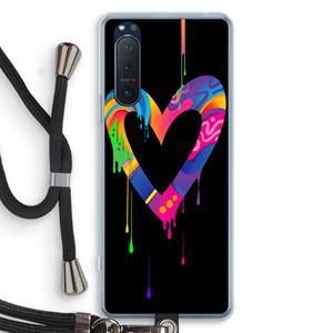 CaseCompany Melts My Heart: Sony Xperia 5 II Transparant Hoesje met koord