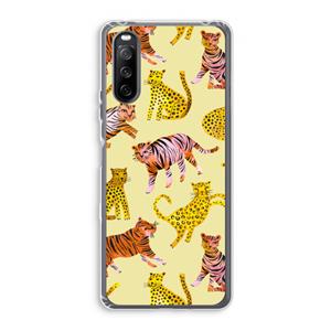 CaseCompany Cute Tigers and Leopards: Sony Xperia 10 III Transparant Hoesje
