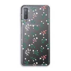 CaseCompany Small white flowers: Samsung Galaxy A7 (2018) Transparant Hoesje