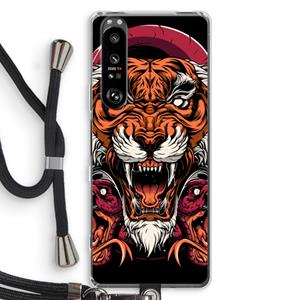 CaseCompany Tiger and Rattlesnakes: Sony Xperia 1 III Transparant Hoesje met koord