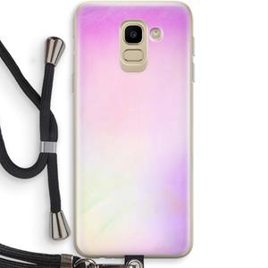 CaseCompany Flow mist pastel: Samsung Galaxy J6 (2018) Transparant Hoesje met koord