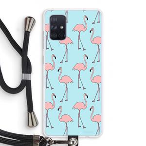 CaseCompany Anything Flamingoes: Samsung Galaxy A71 Transparant Hoesje met koord