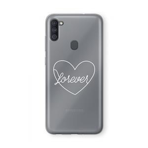 CaseCompany Forever heart pastel: Samsung Galaxy A11 Transparant Hoesje