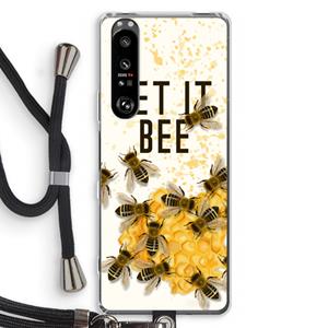 CaseCompany Let it bee: Sony Xperia 1 III Transparant Hoesje met koord