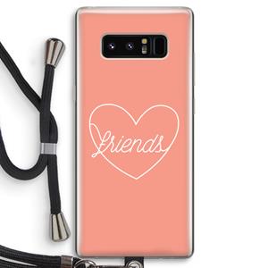 CaseCompany Friends heart: Samsung Galaxy Note 8 Transparant Hoesje met koord
