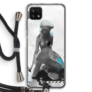 CaseCompany I will not feel a thing: Samsung Galaxy A22 5G Transparant Hoesje met koord