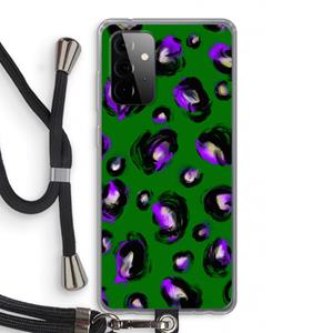 CaseCompany Green Cheetah: Samsung Galaxy A72 5G Transparant Hoesje met koord