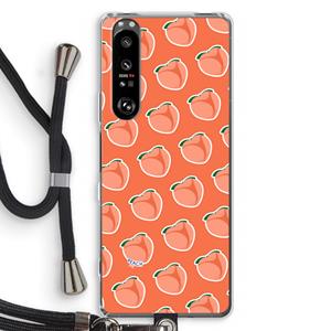 CaseCompany Just peachy: Sony Xperia 1 III Transparant Hoesje met koord