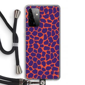 CaseCompany Purple Giraffe: Samsung Galaxy A72 5G Transparant Hoesje met koord
