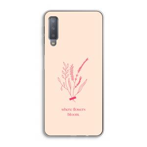 CaseCompany Where flowers bloom: Samsung Galaxy A7 (2018) Transparant Hoesje