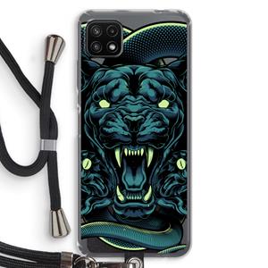 CaseCompany Cougar and Vipers: Samsung Galaxy A22 5G Transparant Hoesje met koord