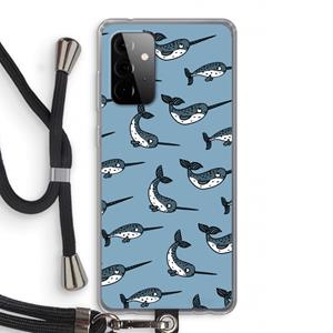 CaseCompany Narwhal: Samsung Galaxy A72 5G Transparant Hoesje met koord