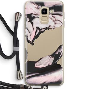 CaseCompany Roze stroom: Samsung Galaxy J6 (2018) Transparant Hoesje met koord