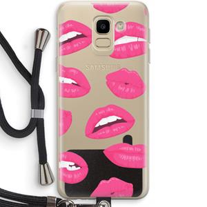 CaseCompany Bite my lip: Samsung Galaxy J6 (2018) Transparant Hoesje met koord