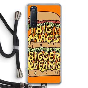 CaseCompany Big Macs Bigger Dreams: Sony Xperia 5 II Transparant Hoesje met koord