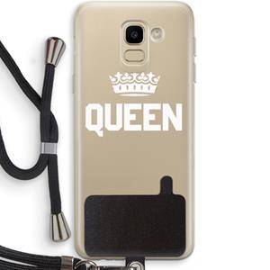 CaseCompany Queen zwart: Samsung Galaxy J6 (2018) Transparant Hoesje met koord