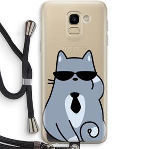 CaseCompany Cool cat: Samsung Galaxy J6 (2018) Transparant Hoesje met koord