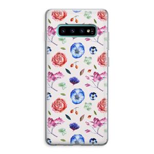 CaseCompany Bloemetjes: Samsung Galaxy S10 Plus Transparant Hoesje