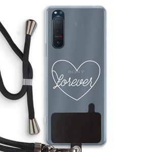 CaseCompany Forever heart pastel: Sony Xperia 5 II Transparant Hoesje met koord