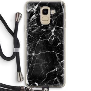 CaseCompany Zwart Marmer 2: Samsung Galaxy J6 (2018) Transparant Hoesje met koord