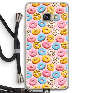 CaseCompany Pink donuts: Samsung Galaxy A3 (2016) Transparant Hoesje met koord
