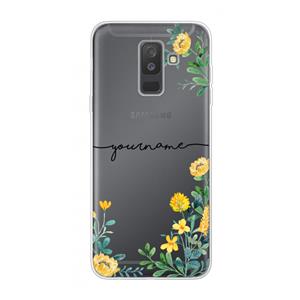 CaseCompany Gele bloemen: Samsung Galaxy A6 Plus (2018) Transparant Hoesje