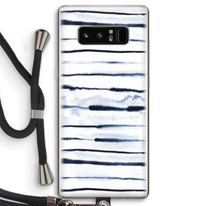 CaseCompany Ink Stripes: Samsung Galaxy Note 8 Transparant Hoesje met koord
