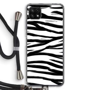 CaseCompany Zebra pattern: Samsung Galaxy A22 5G Transparant Hoesje met koord