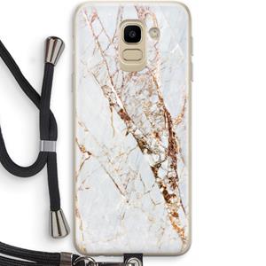 CaseCompany Goud marmer: Samsung Galaxy J6 (2018) Transparant Hoesje met koord