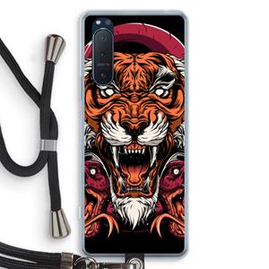 CaseCompany Tiger and Rattlesnakes: Sony Xperia 5 II Transparant Hoesje met koord