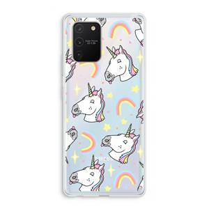 CaseCompany Rainbow Unicorn: Samsung Galaxy S10 Lite Transparant Hoesje