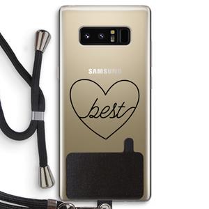 CaseCompany Best heart black: Samsung Galaxy Note 8 Transparant Hoesje met koord