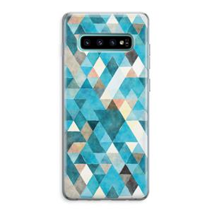 CaseCompany Gekleurde driehoekjes blauw: Samsung Galaxy S10 Plus Transparant Hoesje
