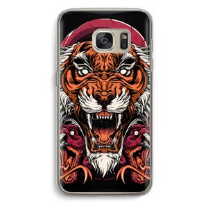 CaseCompany Tiger and Rattlesnakes: Samsung Galaxy S7 Transparant Hoesje