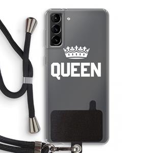 CaseCompany Queen zwart: Samsung Galaxy S21 Plus Transparant Hoesje met koord