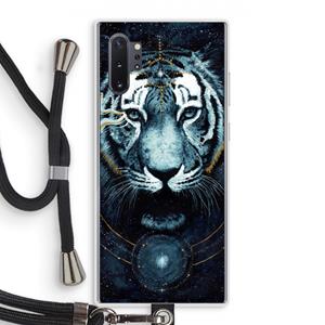 CaseCompany Darkness Tiger: Samsung Galaxy Note 10 Plus Transparant Hoesje met koord