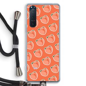 CaseCompany Just peachy: Sony Xperia 5 II Transparant Hoesje met koord