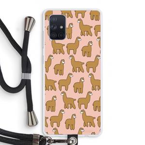 CaseCompany Alpacas: Samsung Galaxy A71 Transparant Hoesje met koord