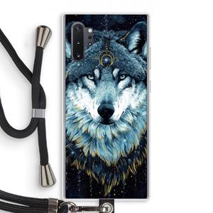 CaseCompany Darkness Wolf: Samsung Galaxy Note 10 Plus Transparant Hoesje met koord