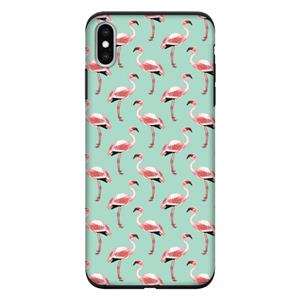 CaseCompany Flamingoprint groen: iPhone XS Max Tough Case
