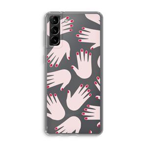 CaseCompany Hands pink: Samsung Galaxy S21 Plus Transparant Hoesje
