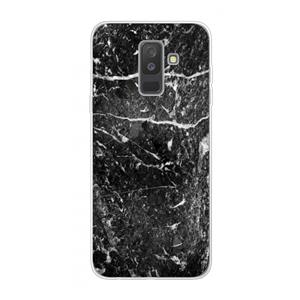 CaseCompany Zwart marmer: Samsung Galaxy A6 Plus (2018) Transparant Hoesje